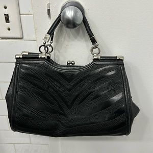 Coach Handbag. Black Zebra Print.